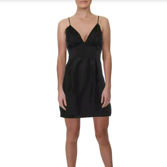 NWT Free People Womens 12 Black Strappy Beaded Mini Dress - Picture 6 of 6